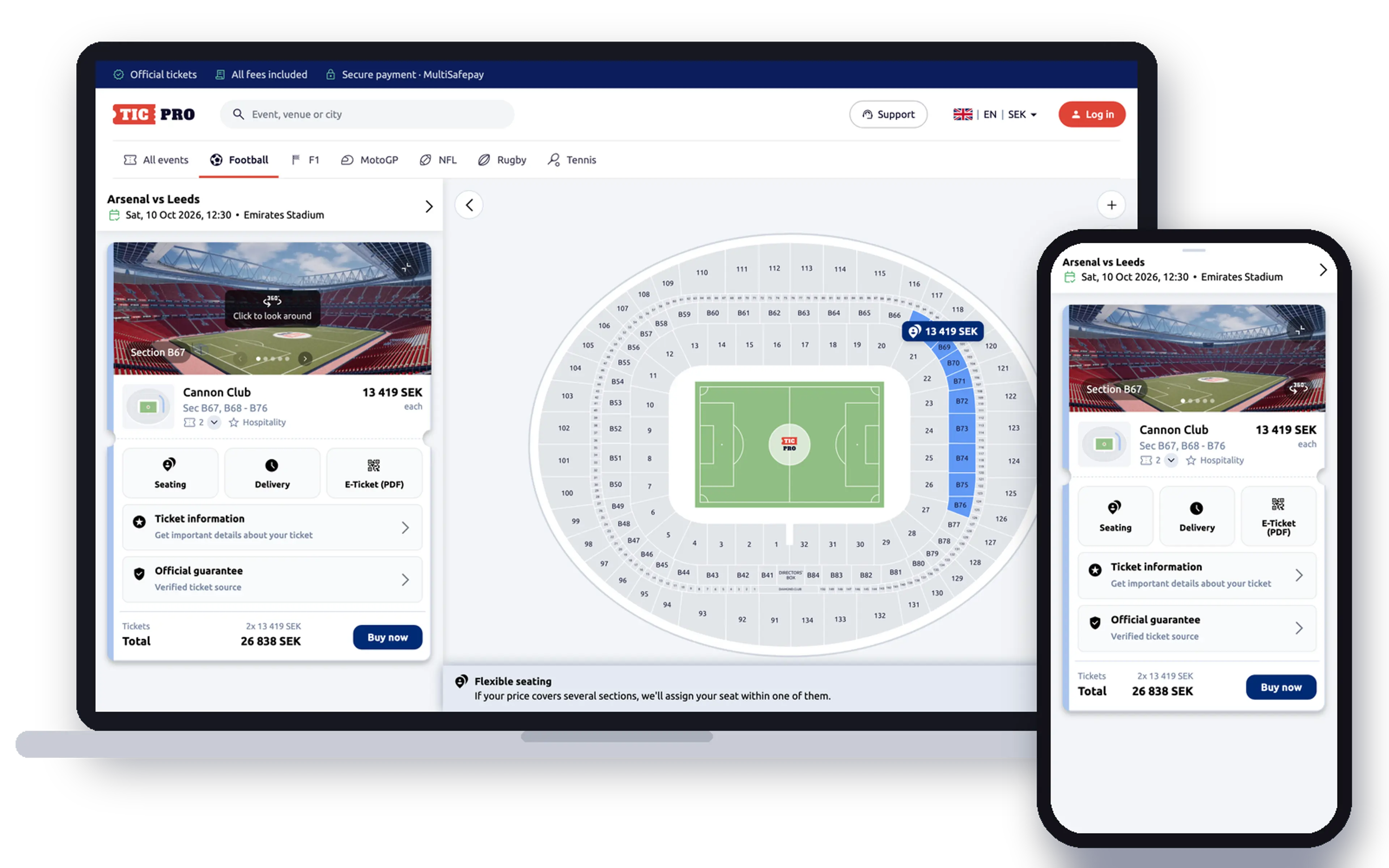 TicPro event page on a laptop and a phone (1)