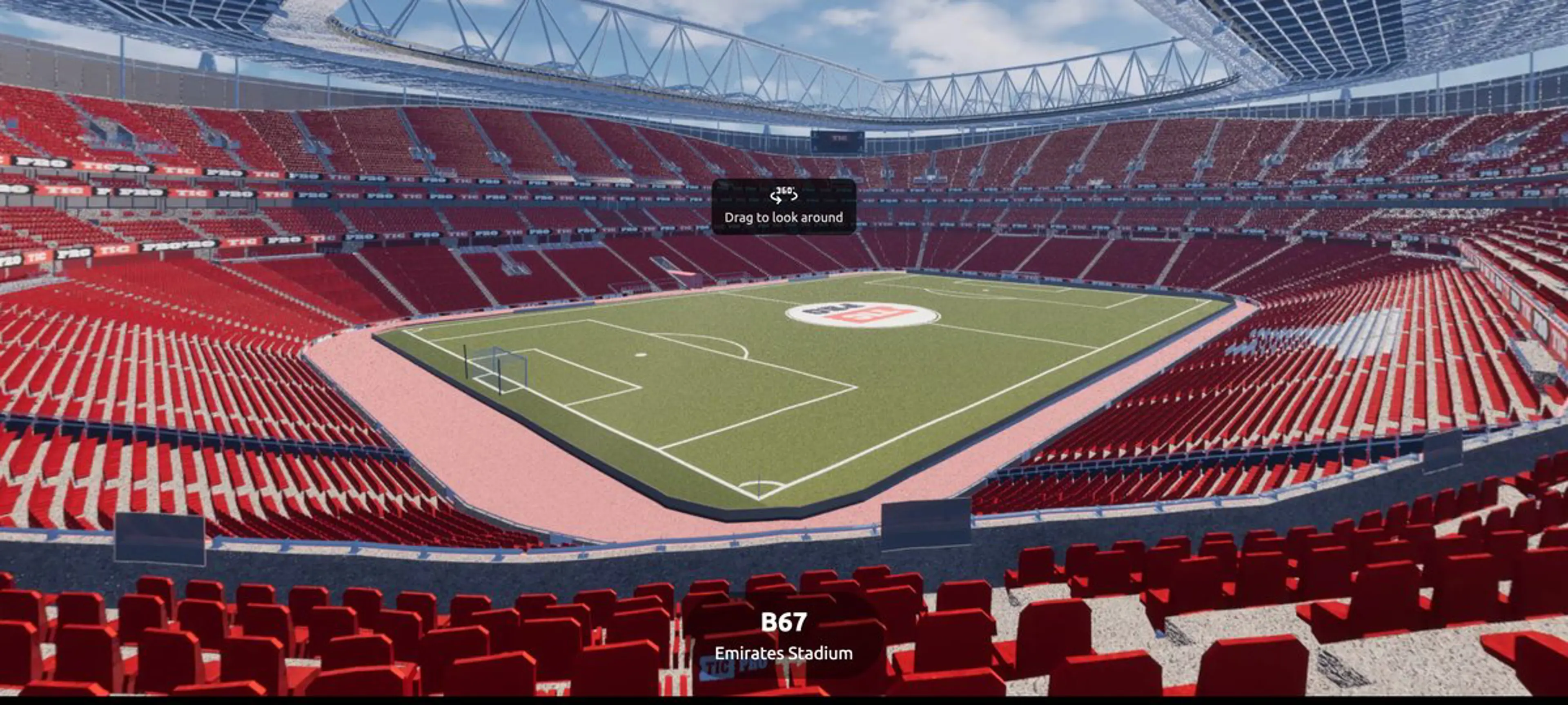 360° view from section B67 at Emirates Stadium