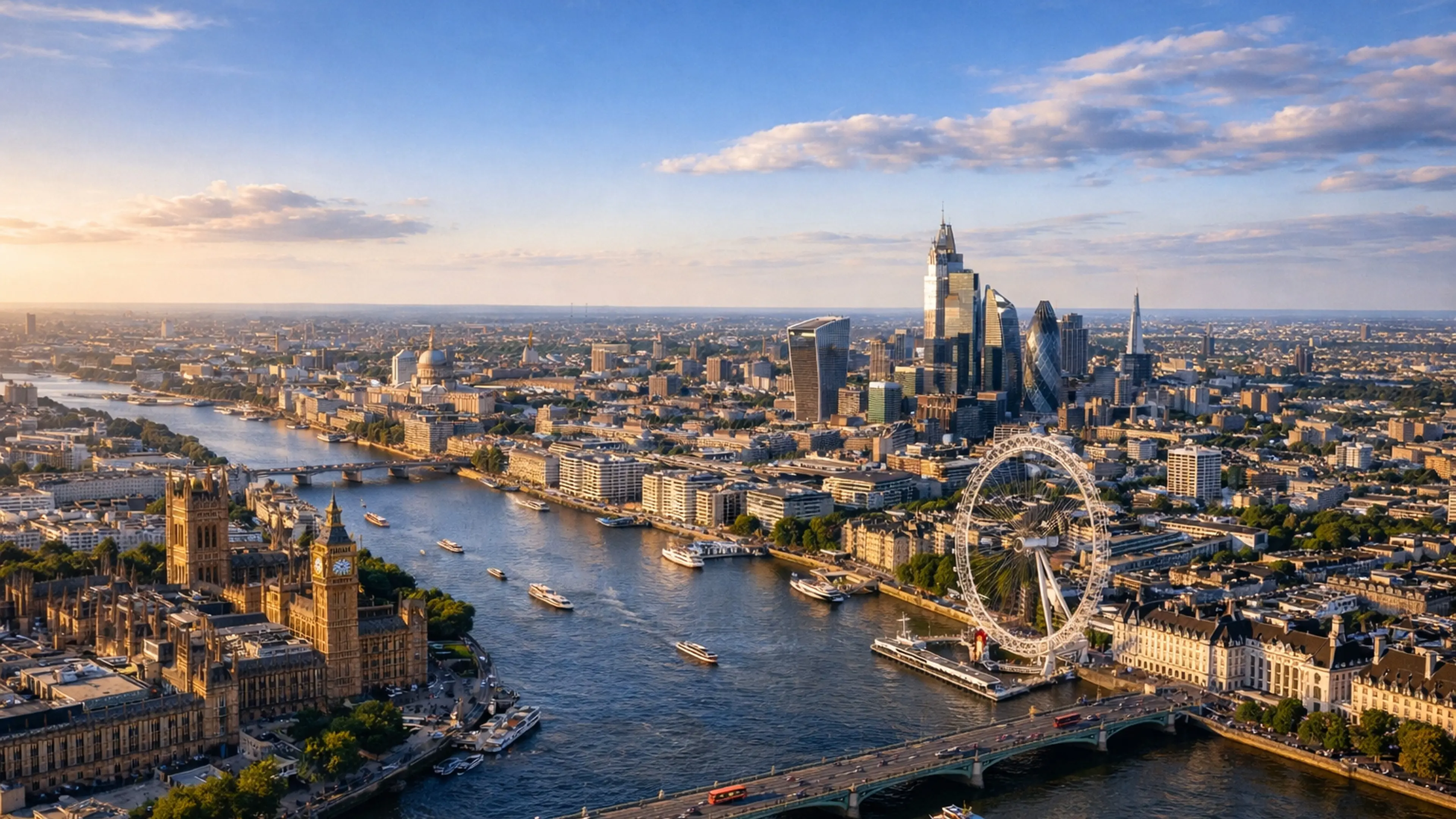 London skyline at dusk